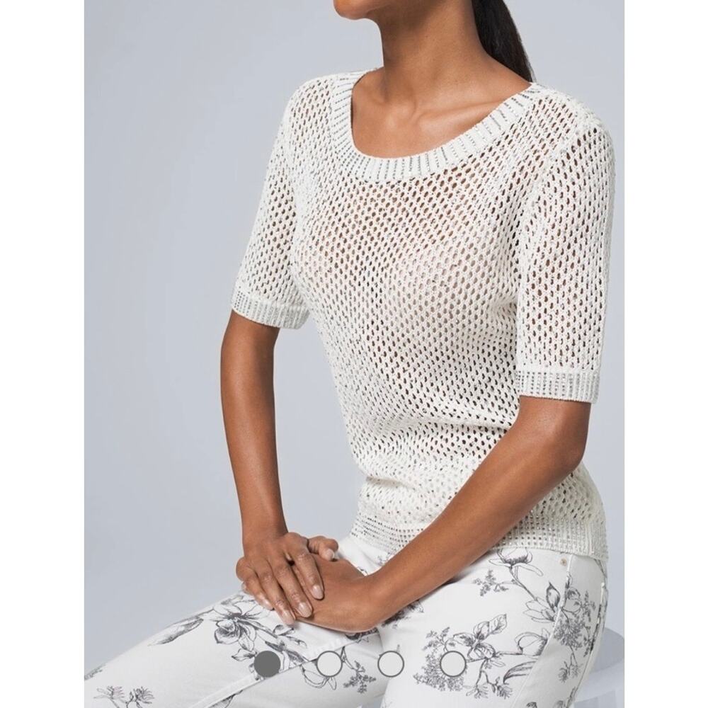 White House Black Market Embellished Pull Over Sparkle Sweater, Size S